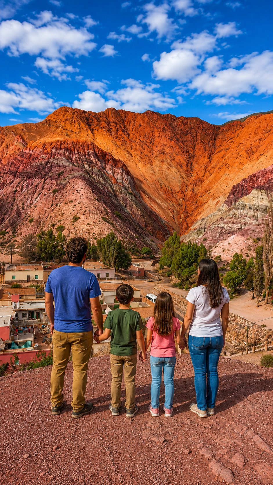 Paisaje de Purmamarca y sus montañas de colores